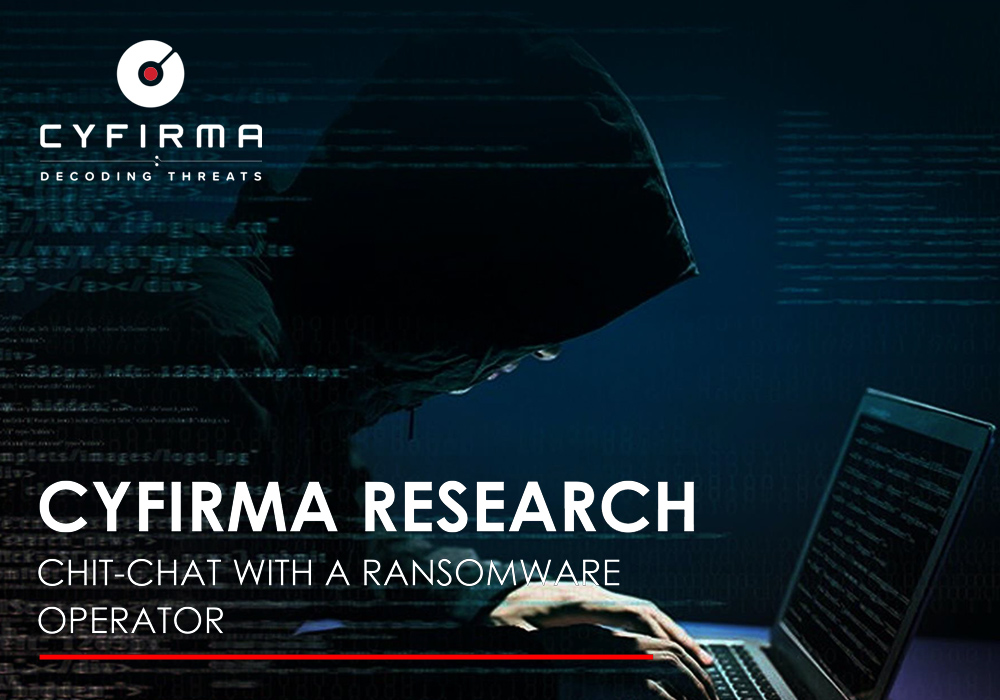 CYFIRMA RESEARCH – CHIT-CHAT WITH A RANSOMWARE OPERATOR