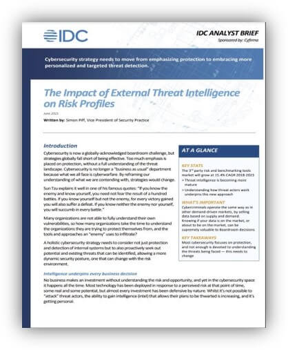 The impact of external threat intelligence on risk profiles